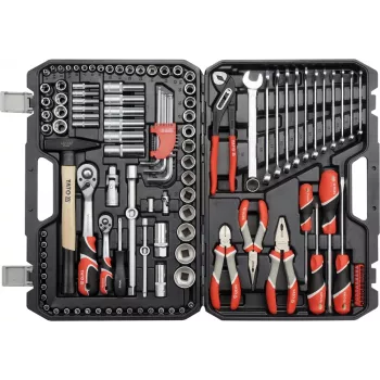 Yato YT-38901 XXL Schlüssel-/Werkzeugsatz, 1/4–1/2 Zoll, 122-teilig