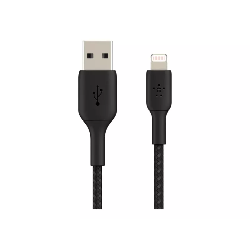 Cable Braided USB-Lightning 15cm black