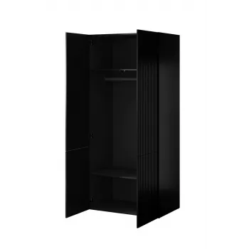 Kleiderschrank cama meble PAFOS 2D 90×55,5×198,5 cm Schwarz matt — 2 Einlegeböden