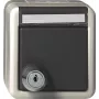 gira Schuko-Steckdose mit Schloss, Modell 456730 (KD) – abschließbar, Unterputz-kompatibel, grau