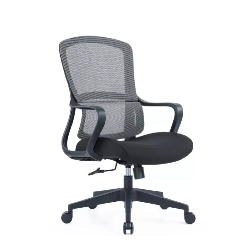 Up Up Darwin ergonomischer Bürostuhl Schwarz, Schwarzer Stoff + Graues Netz