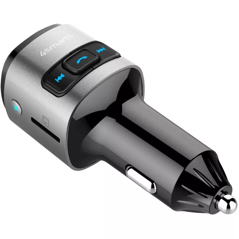 FM-Transmitter 4smarts 456201 Zigarettenanzünder Schwarz Silber AM FM Bluetooth