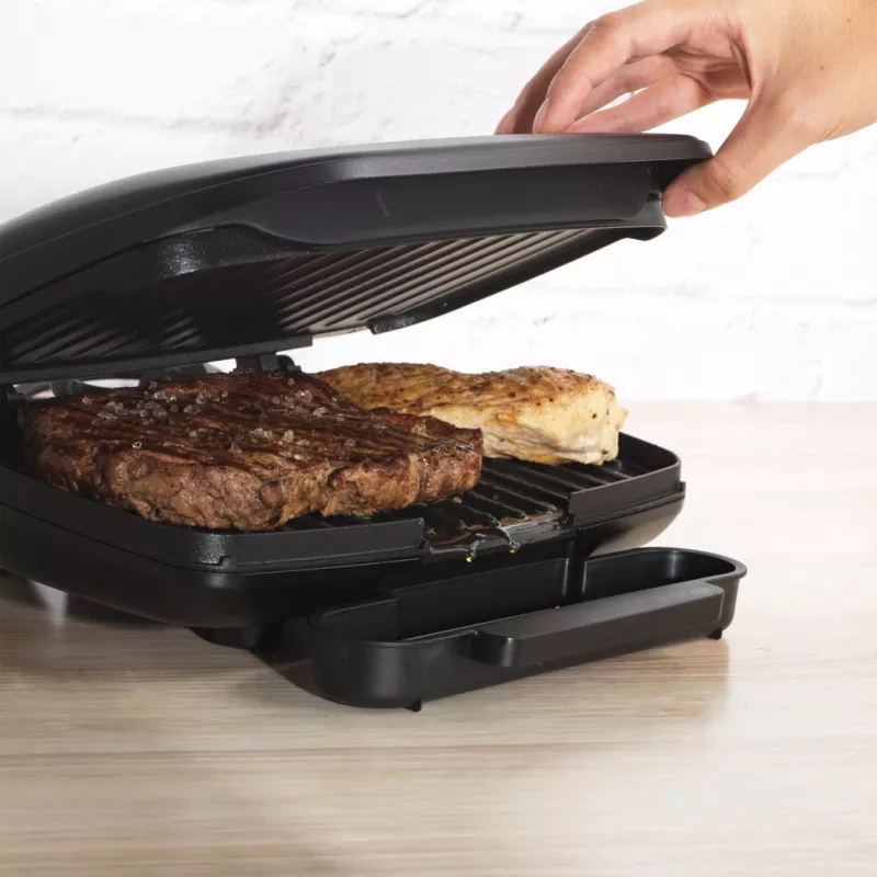 Elektrogrill Petra PT4366MBLKVDE schwarz mit Antihaftbeschichtung und einstellbarer Temperatur