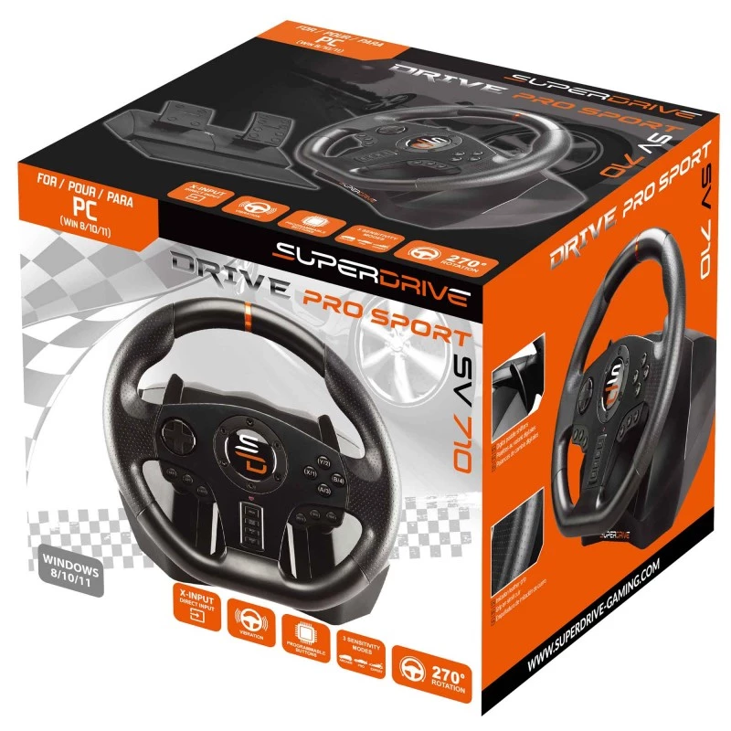 Subsonic SA5595-PC Gaming Controller Schwarz USB Lenkrad + Pedale