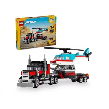 LEGO Creator 2-in-1 Pritschenwagen mit Hubschrauber Set 31146, umbaubares Modell für Kinder