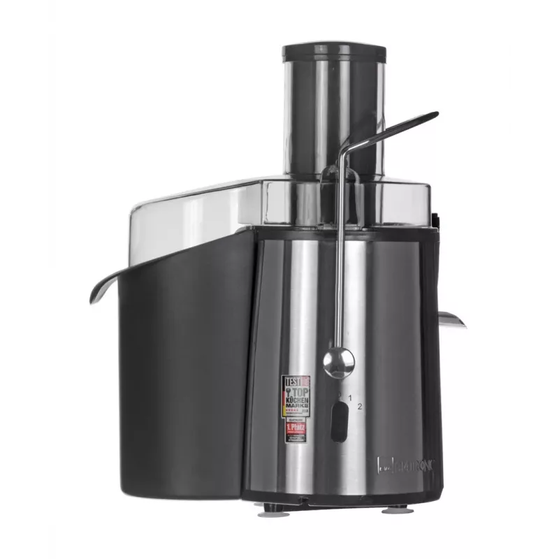 Entsafter CLATRONIC AE 3532 1000 W, Edelstahlgehäuse, 2 L Tresterbehälter, 2 Geschwindigkeiten, Tropfstopp