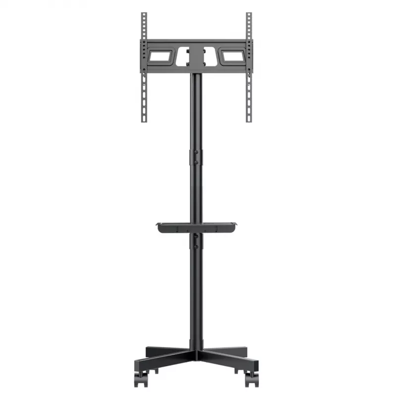 TV-Wagen MACLEAN MC-949 für 32–55 Zoll Fernseher, VESA 75×75–400×400 mm, max. Belastung 25 kg, Höhe 147–155 cm, Ablagefach, schwarz