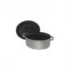Ovale Kokotte aus Gusseisen Staub 29 cm, Graphitgrau