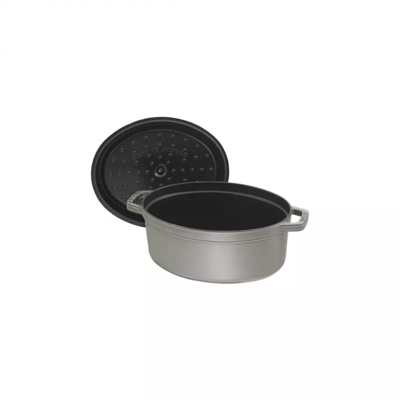 Ovale Kokotte aus Gusseisen Staub 29 cm, Graphitgrau