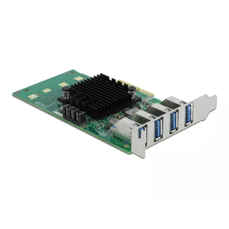 DeLOCK PCI Express x4 Karte auf 4 x extern USB 3.0 Quad Channel - Low Profile Formfaktor