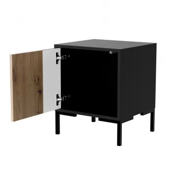 Nachttisch Cama Meble MERCI 44x40x52,5 cm, schwarz und Eiche, MDF/Spanplatte, 2er-Pack