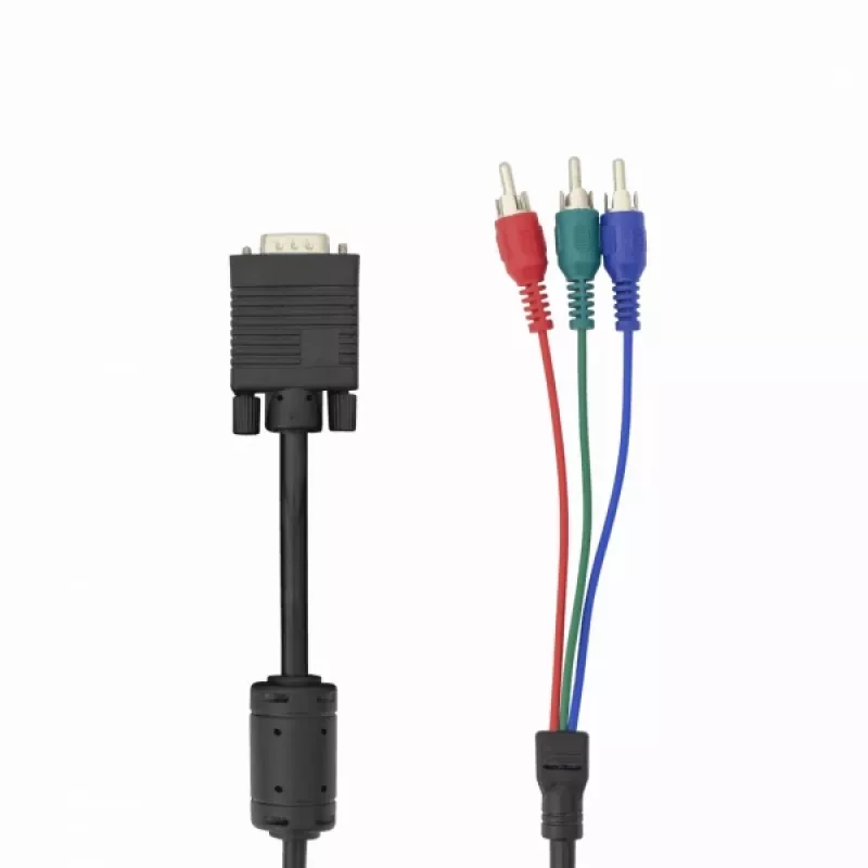 VGA-auf-3×RCA-Kabel SBOX VGA-1022 M/M 2 m, VGA-Stecker auf drei RCA-Composite, 2 Meter Länge