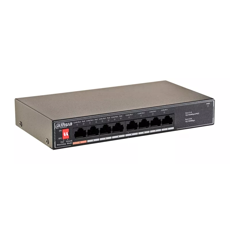 Dahua Technology PoE SF1008LP Unmanaged L2 Fast Ethernet (10/100) Power over Ethernet (PoE) Schwarz