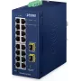 PLANET IP30 Industrial L2/L4 16-Port Managed L2/L4 Gigabit Ethernet (10/100/1000) Blau (IGS-4215-16T2S-U)