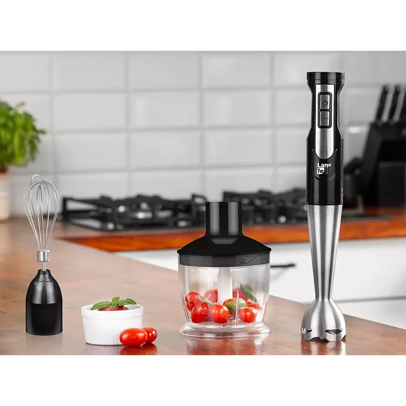 Hand-Stabmixer LAFE BRK-003A, 800 W, schwarz/silber, Edelstahlklinge, 0,6-L-Schüssel, 0,5-L-Krug