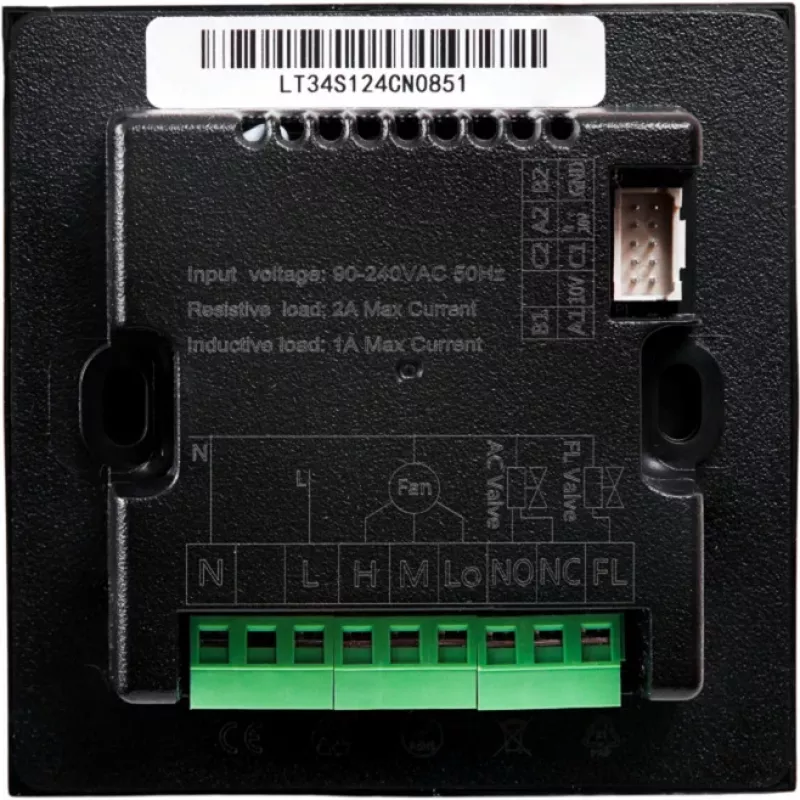 Smart HVAC-Thermostat Shelly LinkedGo Schwarz – digitales WLAN (802.11b/g/n), 87×87×35 mm