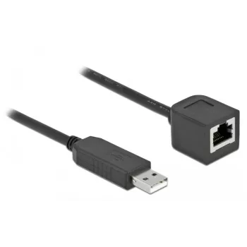 Serielles Anschlusskabel DeLOCK 64163 USB 2.0 Typ-A auf RS-232 RJ45 50 cm schwarz
