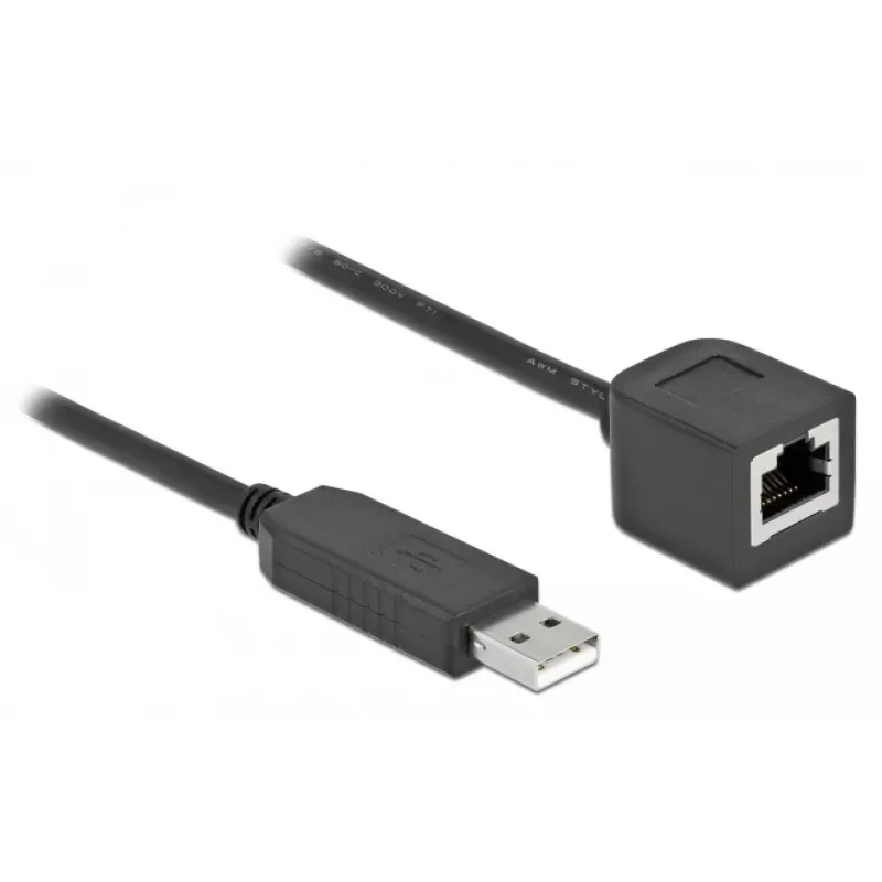 Serielles Anschlusskabel DeLOCK 64163 USB 2.0 Typ-A auf RS-232 RJ45 50 cm schwarz