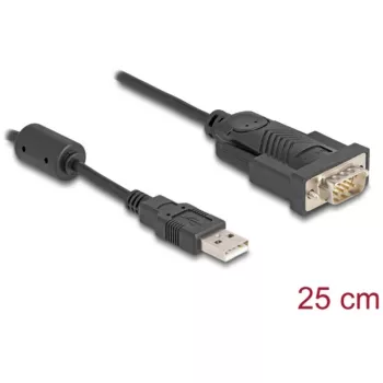 DeLOCK Adapter USB 2.0 Typ-A auf Seriell RS-232 D-Sub 9-polig Stecker 0,25 m