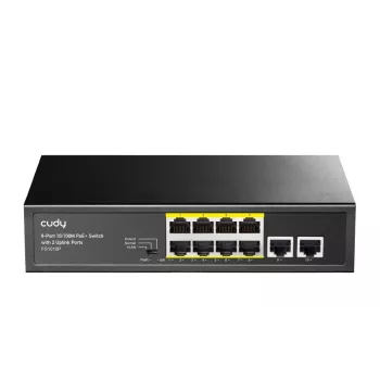 Cudy FS1010P Netzwerk-Switch Fast Ethernet (10/100) Power over Ethernet (PoE) Schwarz