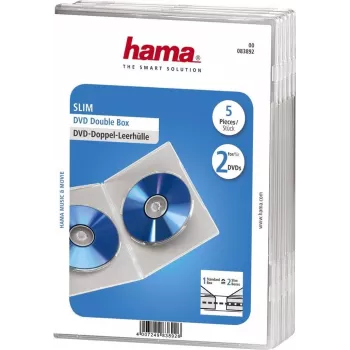 Hama Double DVD Jewel Case, schlank 5, transparent 2 discs