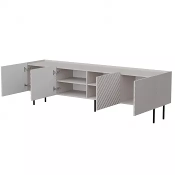 TV-Schrank Cama LUCCA 4D 200x40x59 cm, Cashmere-Finish, graue Spanplatten-Abdeckung