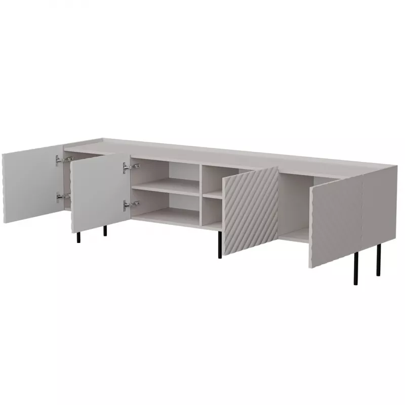TV-Schrank Cama LUCCA 4D 200x40x59 cm, Cashmere-Finish, graue Spanplatten-Abdeckung