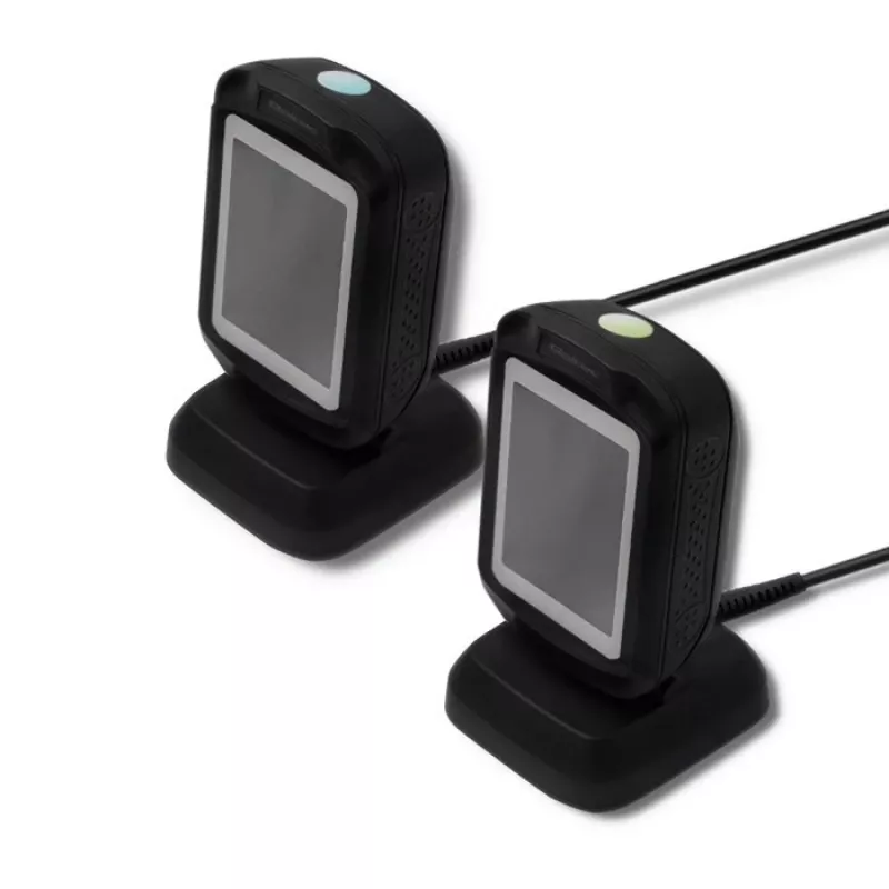 Fester 1D/2D-Barcodeleser QOLTEC 50864, LED-Sensor, USB (kabelgebunden), schwarz, 145×85×80 mm