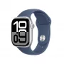 Apple Watch S10 Aluminium Cellular 42mm Silber (Sportarmband Denim) S/M