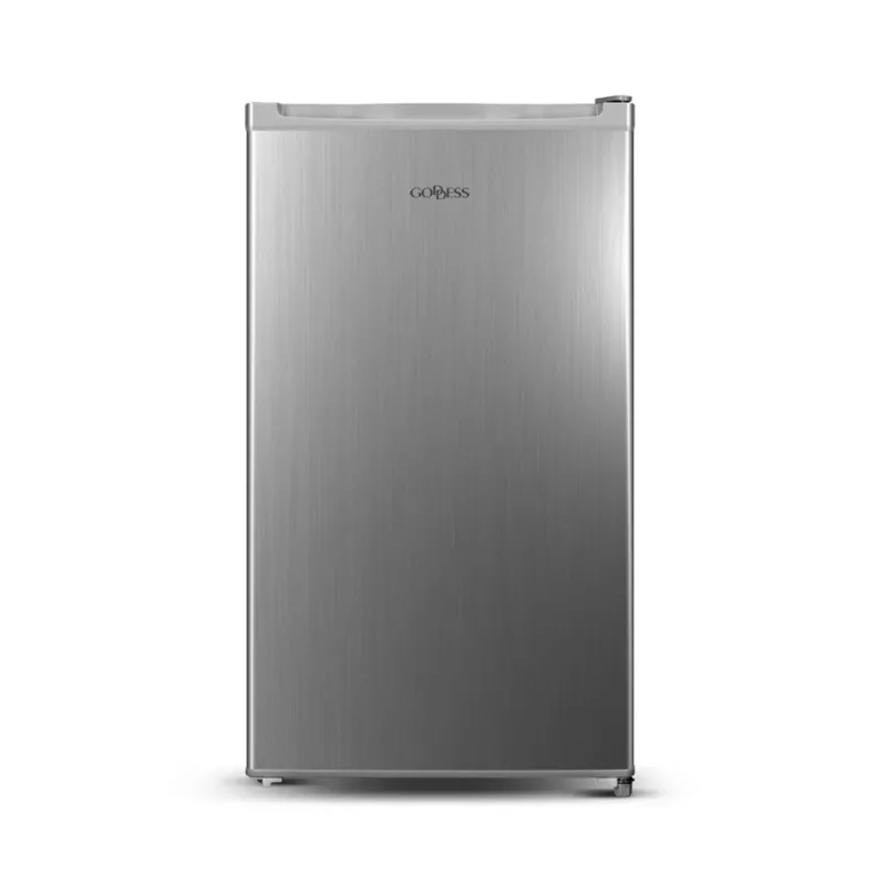 Goddess Kühlschrank | GODRSE085GS8SSE | Energieeffizienzklasse E | Standgerät | Kühlschrank ohne Gefrierfach | Höhe 85 cm | Kühlteil-Nutzinhalt 90 L | 39 dB | Silber