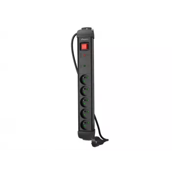 Steckdosenleiste LANBERG SP1 1,5 m – 5x PL-Steckdosen, Schwarz