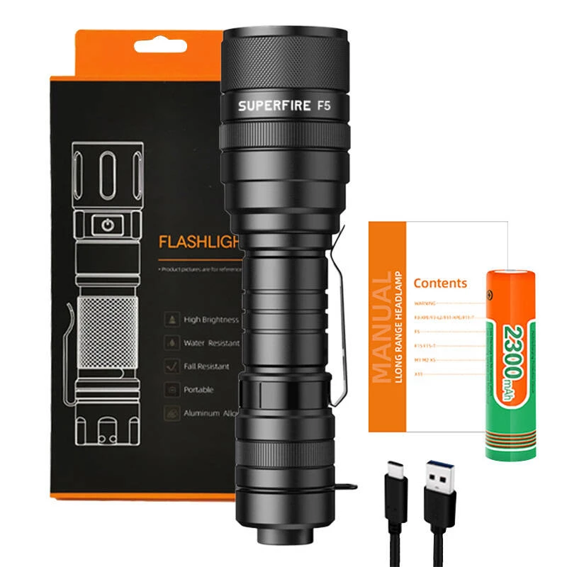 Taschenlampe Superfire F5, 1100 lm, USB