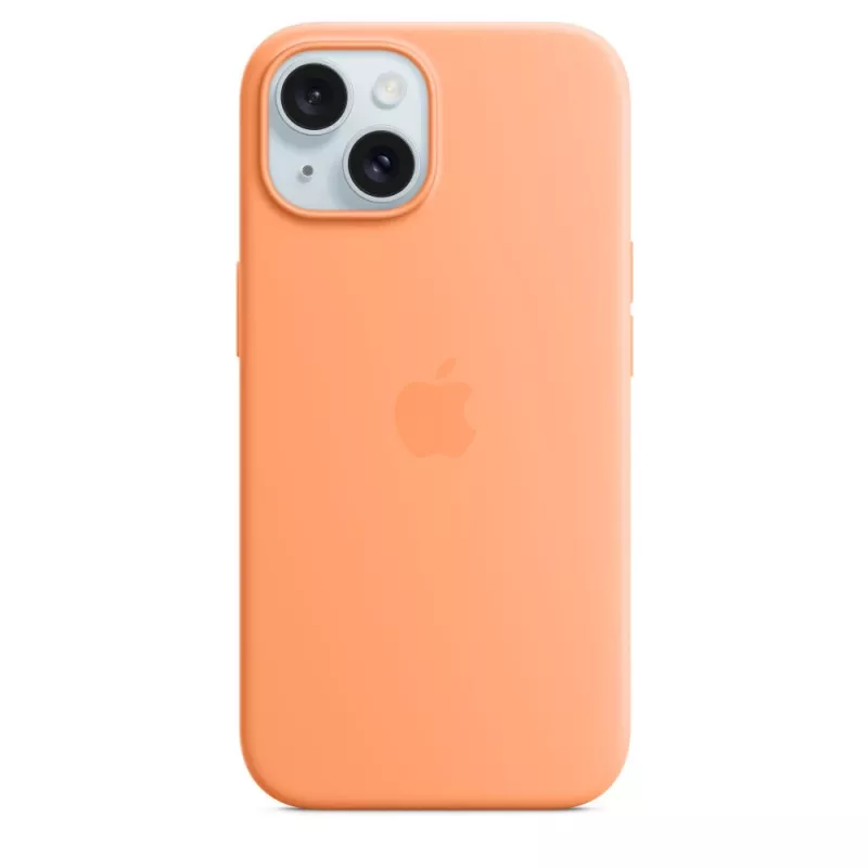 Apple iPhone 15 Silicone Case mit MagSafe – Orange Sorbet