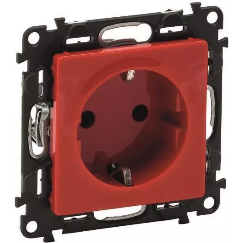 Legrand 753129 Schuko-Steckdose mit erhöhtem Berührungsschutz Valena Life Rot (753129)