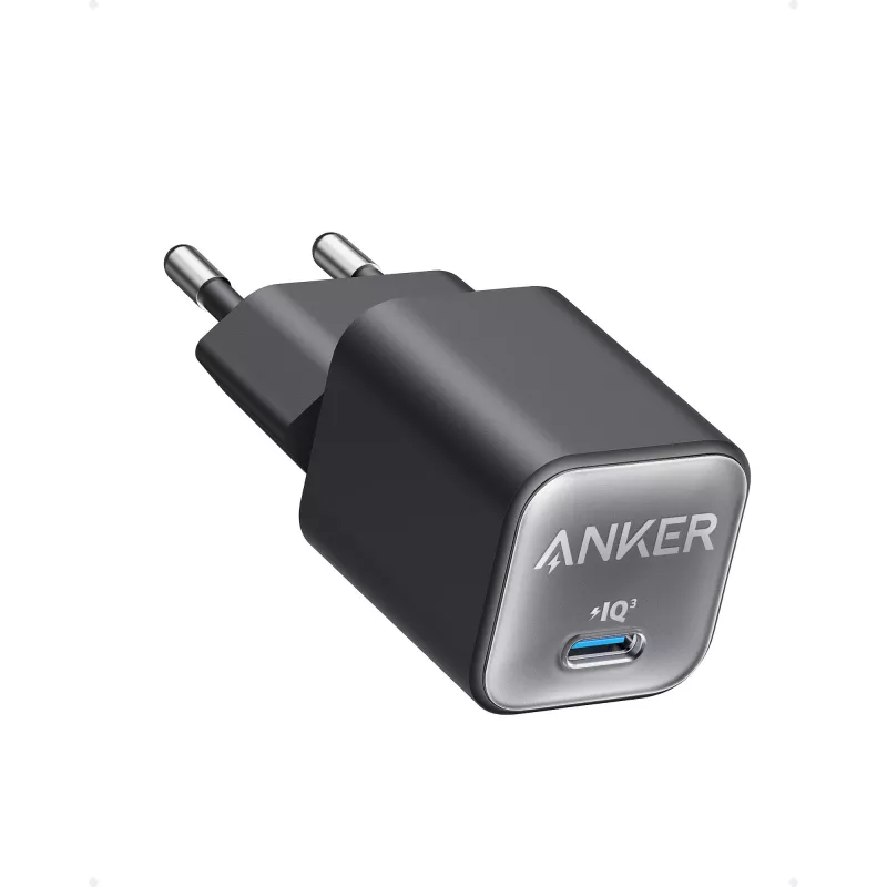 Indoor AC-Ladegerät Anker 511 Nano 3 — 30W, 1× USB-C, 100–240V, Schwarz