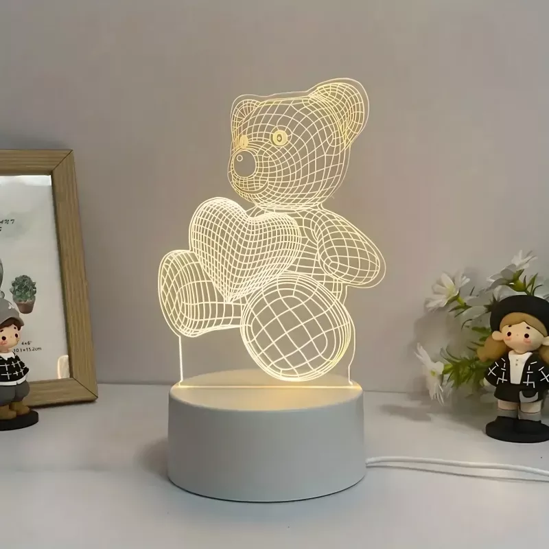 Nachtlampe Extralink HOME 3D Herz optische Täuschung Nachttischlampe USB