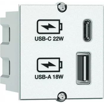 Steckdosenleiste Bachmann 917.2271 mit USB-A- und USB-C-Ausgang 22W, Mehrfachsteckdose