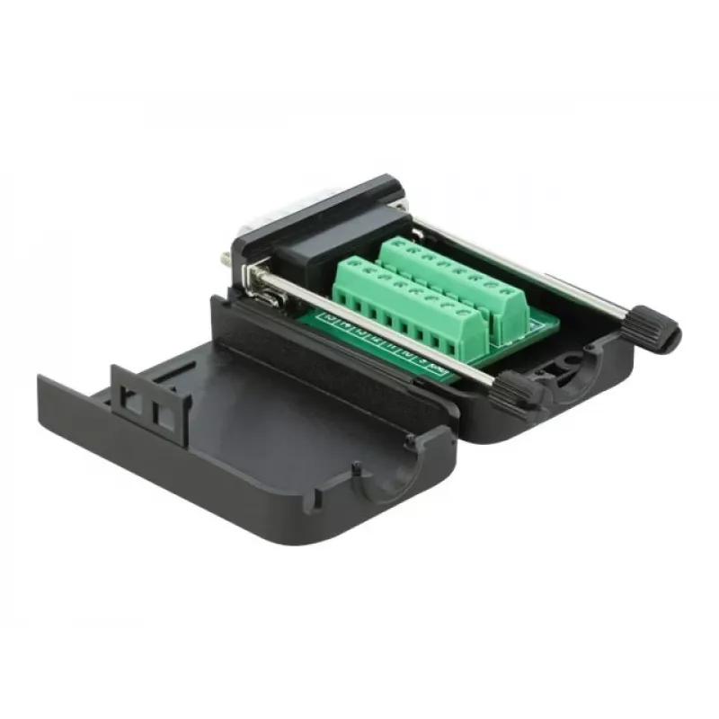 D-Sub15 Stecker auf Reihenklemme mit Gehäuse DeLOCK 66566