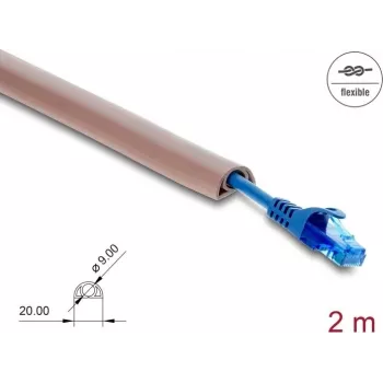 Kabelkanal DELOCK 20762 PVC braun 1 Stk. Kabelmanagement Schutzschlauch