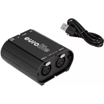 DMX-Schnittstelle EUROLITE USB/LAN-DMX 2x512ch (Modell 51860117) — USB- und Ethernet-Anschluss für Lichtsteuerung