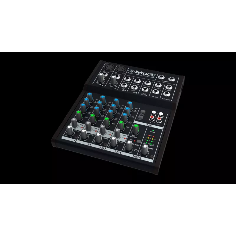 Mixer Mackie Mix8 — 8-Kanal-kompakter Analogmixer, 20–30000 Hz, 3800 Ω Mikrofoneingangsimpedanz, 198×244×53 mm