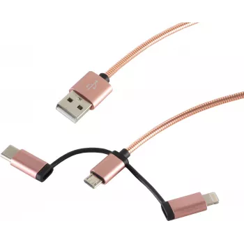 USB-Kabel S/CONN 14-50074 USB 2.0 1 m USB-A auf Micro-USB-B Roségold