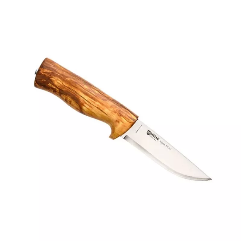 Feststehendes Messer HELLE Eggen 12C27 — Edelstahlgriff, kompaktes Outdoor-Messer