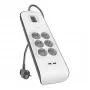 Steckdosenleiste Belkin BSV604VF2M-V2 — 6 Steckdosen, 2× USB-A, 2 m Kabel