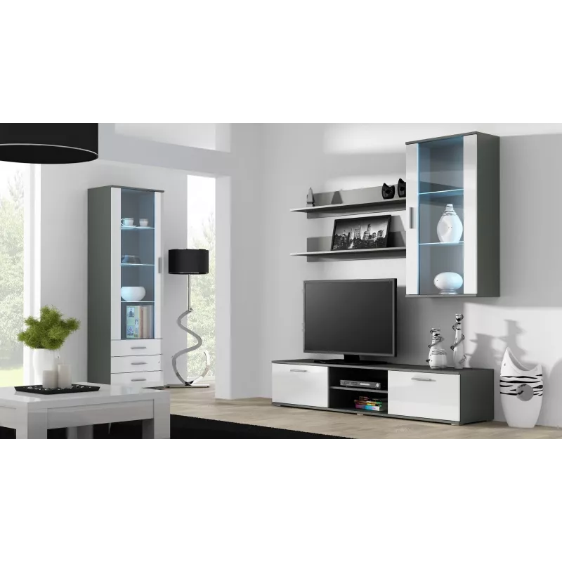 Cama TV-Ständer SOHO 180 grau/weiß glänzend