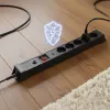 Überspannungsschutz Hawk HWPS503BK 3m Steckdosenleiste mit 3 m Kabel