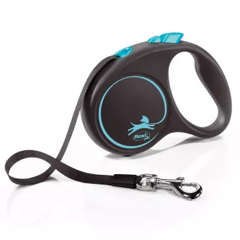 Flexi Automatic Leine Schwarz Design S 5 m, Blau