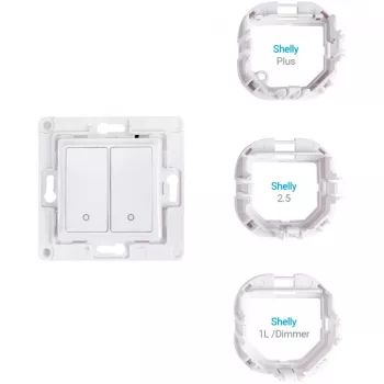 Wandschalter Shelly WS2 2-Kanal Weiß — Shelly WS2 wandmontierter 2-Kanal-WLAN-Schalter