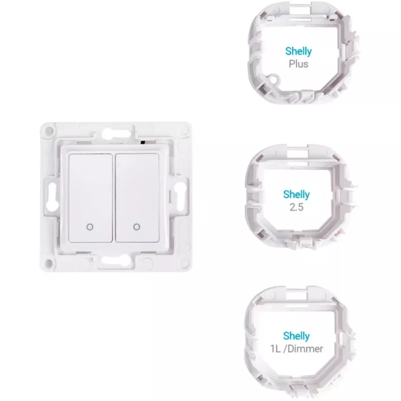 Wandschalter Shelly WS2 2-Kanal Weiß — Shelly WS2 wandmontierter 2-Kanal-WLAN-Schalter