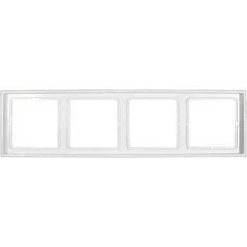 Wandplatte / Schalterabdeckung Jung LS 984 WW, weiß, Duroplast, schraubenlos, 81×294 mm